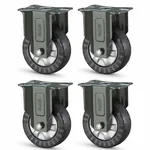 Heavy Duty  40 MM / 1.6" Polyurethane With Single Ball Bearing Fixed Type caster Wheel ( Pack Of 4 )