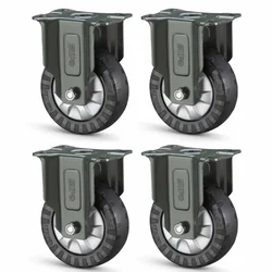 Heavy Duty  40 MM / 1.6" Polyurethane With Single Ball Bearing Fixed Type caster Wheel ( Pack Of 4 )