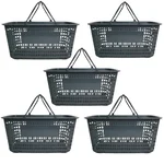 Bigapple 32 Liter Pack Of 5 Plastic Shopping Basket | Grey Colour