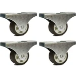 Heavy Duty 1.25 inch / 32 mm Pack of 4 Plain Bore Bearing TPR Caster Wheel