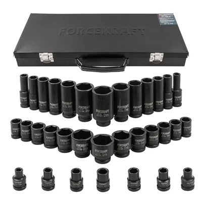 FORCEKRAFT 1/2-inch Drive 33 Pcs Impact Socket Set (FK-4333-5MPB)