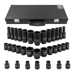 FORCEKRAFT 1/2-inch Drive 33 Pcs Impact Socket Set (FK-4333-5MPB)