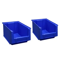 Avsar 350 x 200 x 200 mm FPO Blue Storage Bins With HDPE Material (Bin-45) (Pack Of 2)