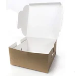 100 Pcs, 350 GSM Kraft Paper Cake Box, 10x10x4 inch Size for Cookies, Pastries, Mini Cakes, Donuts & Pie Slices