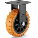 Heavy Duty Skid Proof 150 MM / 6 Inch PU With PP Core Double Ball Bearing Fixed Caster Wheel