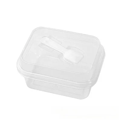 350ml PET Transparent Big Square Dessert Cup with Spoon and High Lid Disposable Food Storage Container(Pack of 200)