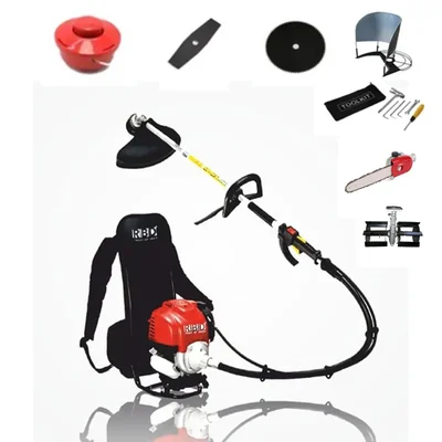 RBD 35 CC 4 Stroke Backpack 5 in 1 Grass Cutter | Bush Cutter Machine With Tiller & Chainsaw Attachment  (With 2 Year Warranty)