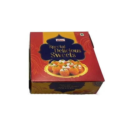 Horeca 3.5 Inch Pack of 100 Pieces Sweets Packaging Box Without Transparent Window 4 Ladoo Box