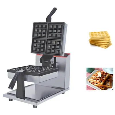 Akasa RWM 4 Rotary Square Waffle Maker Machine 3.5 inch - 4 Waffles, 1200W