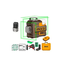 Ingco 35 m 16 V Cordless 3D Self Levelling Green Laser Line (HLL301201)