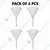 SBT Pack of 4 Pcs 35mm Dia Polypropylene Funnel for School, College Laboratory