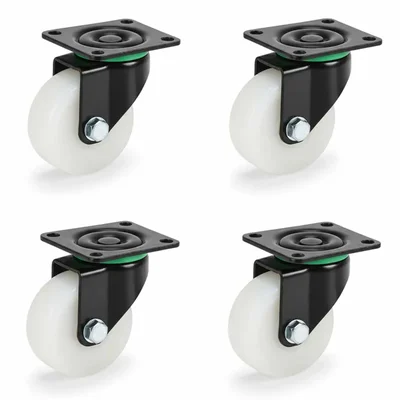 Heavy Duty 25 MM / 1 Inch Pack Of 4 Swivel Type Plain Bore PP Caster Wheel