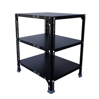 Alija 36 x 29 x 18 Inch 3 Shelves Multipurpose Storage Rack(Color-Black,Gauge-22 Gauge Shelves & 16 Gauge Angle)