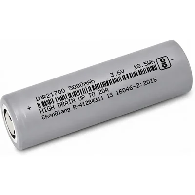 Premium Quality 3.6V 5000mAh 21700 Rechargeable Lithium-Ion Battery Cell Grey High Density for DIY Battery Packs & Flashlights(Quantity-10)