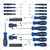 Scheppach 37 Piece Screwdriver Set , Chrome Vanadium Steel Rods, Black or Blue Handles, Wall Holder Included (SCH-7037B)