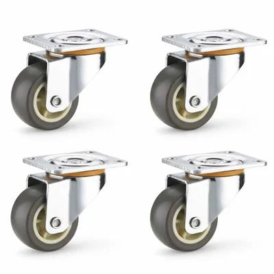 Heavy Duty 38 MM / 1.49 Inch Pack Of 4 Swivel Type Plain Bore TPR Caster Wheel