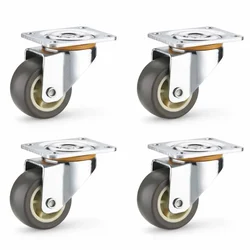 Heavy Duty 38 MM / 1.49 Inch Pack Of 4 Swivel Type Plain Bore TPR Caster Wheel