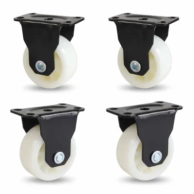 Heavy Duty 38 MM / 1.5 Inch Pack Of 4 Fixed Type Plain Bore PP Caster Wheel