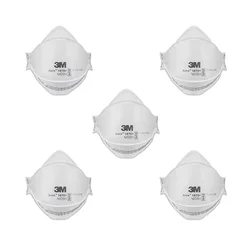 3M Aura 1807+ N95 Surgical Respirator Mask, Fluid Resistant, Flat Fold, Anti-Fog, 3-Panel Design(Pack-5)