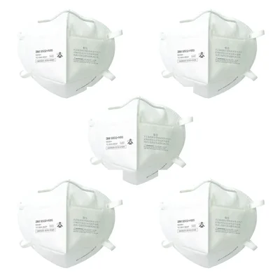 3M 9502+ KN95/N95 Particulate Respirator Mask, Flat-Fold, Adjustable Nose Clip(Pack-5)