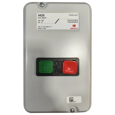 Havells 3Hp Three Phase DOL Starter, 4-6Amp Overload Relay