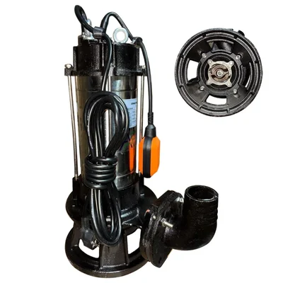 Heavy Duty 3 Hp Single Phase Copper Winding Dewatering Sewage Pump with Cutter, 19m Head, 608 LPM - 1 Year Warranty