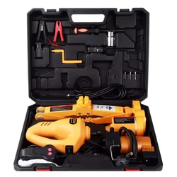 VOLTZ 3 Ton Electric Scissor Jack & Impact Wrench,Inflator Pump,3-in-1 Car Repair Tool Kit with 6-Month Warranty-TY42SP