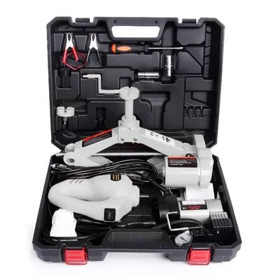 Heavy Duty 3 Ton 12 V 3 In 1 Automatic Scissor Lift Jack & Impact Wrench and Tire Inflator Pump