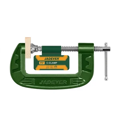 Jadever 3 inch 75mm Heavy Duty Cast Iron Body T-Shaped Thread Professional G-Clamp JDCP1103