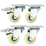 Prakash Pack Of 4 Heavy Duty 3 Inch Fixed and Swivel With Brake Plate Type Caster Wheel