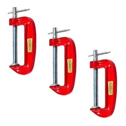 Globus 3 Pcs Mini 3 Inch C Clamp Set For Holding Wood Or Metal Work Piece (993)