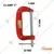 Globus 3 Pcs Mini 3 Inch C Clamp Set For Holding Wood Or Metal Work Piece (993)