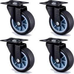 Heavy Duty 75 mm / 3 inch Pack Of 4 Swivel Type Plain Bore PU Caster Wheel