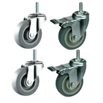Prakash Pack Of 4 Light Duty 3 Inch Fixed and Swivel With Brake Thread Type Caster Wheel