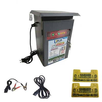 Urja Panel Fence Solar 20KV Fence Energizer 1 to 50 Acre Farm Security with Cables and 2 Warning Boards
