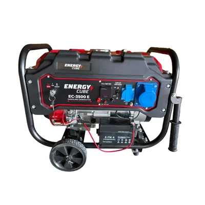 Energy Cube 3 KVA Semi Silent Petrol Generator Self Start Digital Voltmeter 25 L Tank with Wheels and Battery