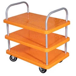 SRP 3 Layer 300 Kg Load Capacity Plastic Platform Trolley