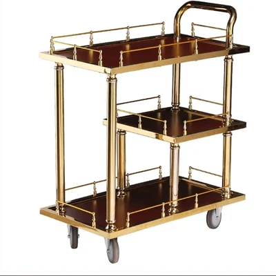 Premium Quality 3 Layer Modern Glass Bar Cart with Storage Serving Tray and Wine Rack Stylish Island Trolley