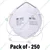3M 9002 Pack of 250 - KN90, FFP1, Particulate Respirator Mask