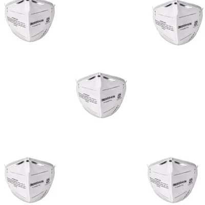 3M Unisex 9004IN P1 Filter Disposable Dust/Mist Respirator Mask - (FFP1 Certified, White)(Pack-5 pcs)
