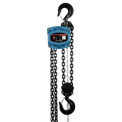 Steeledge 5 Ton Spur Gear Chain Pulley Block With 3 Meter Standard Lift, G80 Alloy Steel Load Chain - 1 Year Warranty
