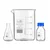 SBT Instruments Borosilicate Glass Measuring Conical Flask 25ml, Beaker 500ml & 25ml Reagent Bottle with Blue Screw Cap