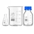 SBT Instruments Borosilicate Glass Measuring Conical Flask 25ml, Beaker 250ml & 100ml Reagent Bottle with Blue Screw Cap