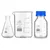 SBT Instruments Borosilicate Glass Measuring Conical Flask 25ml, Beaker 100ml & 50ml Reagent Bottle with Blue Screw Cap