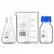 SBT Instruments Borosilicate Glass Measuring Conical Flask 25ml, Beaker 100ml & 25ml Reagent Bottle with Blue Screw Cap