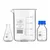 SBT Instruments Borosilicate Glass Measuring Conical Flask 25ml, Beaker 1000ml & 50ml Reagent Bottle with Blue Screw Cap