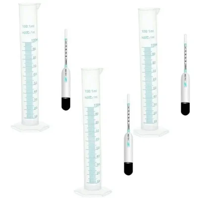 SBT Instruments 3pcs Milk Lactometer and 3pcs x 100ml Cylinder for Checking Milk Purity within a Minute