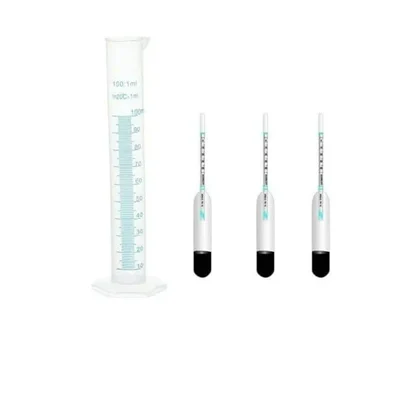 SBT Instruments 3pcs Milk Lactometer and 100ml Cylinder for Checking Milk Purity within a Minute