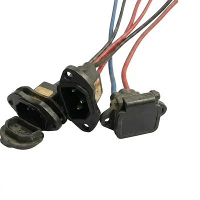 Premium Quality 3-Pin Male EV Charging Socket with Protective Dust Cap (Pack of 5)