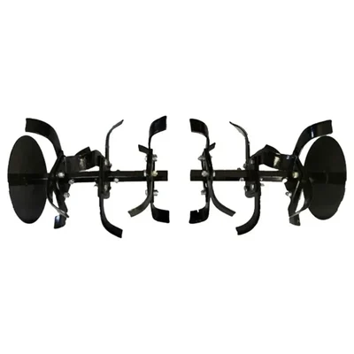 Heavy Duty 13 Inch 3 Row Rotavator Set (24 Blades, 2 Shafts, 2 Side Disc and 24 Nuts) for 5 to 12 HP Diesel Power Tiller